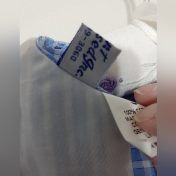 Blue Gingham dress with white ribbon size 3 year old by Orient Express - Picture 6 of 9